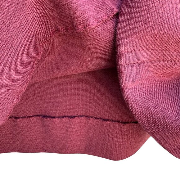 Dorce Knits Vintage Womens Burgundy High-Waist Knit Wool A Line Side Zip Skirt - Picture 5 of 8